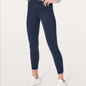 Navy Blue Lululemon Wunder Under Leggings